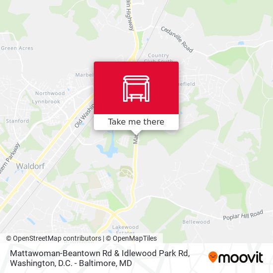 Mattawoman-Beantown Rd & Idlewood Park Rd map