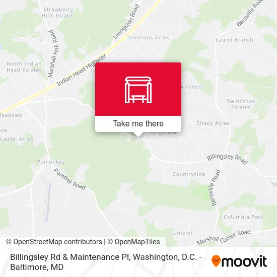 Billingsley Rd & Maintenance Pl map