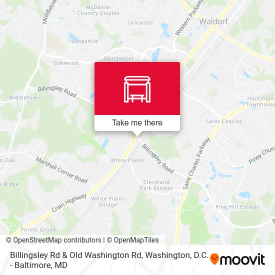 Billingsley Rd & Old Washington Rd map
