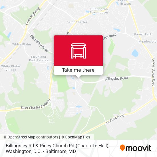 Billingsley Rd & Piney Church Rd (Charlotte Hall) map