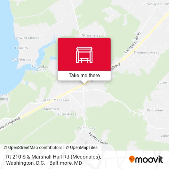 Rt 210 S & Marshall Hall Rd (Mcdonalds) map
