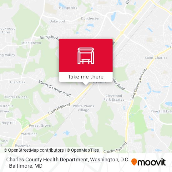 Mapa de Charles County Health Department