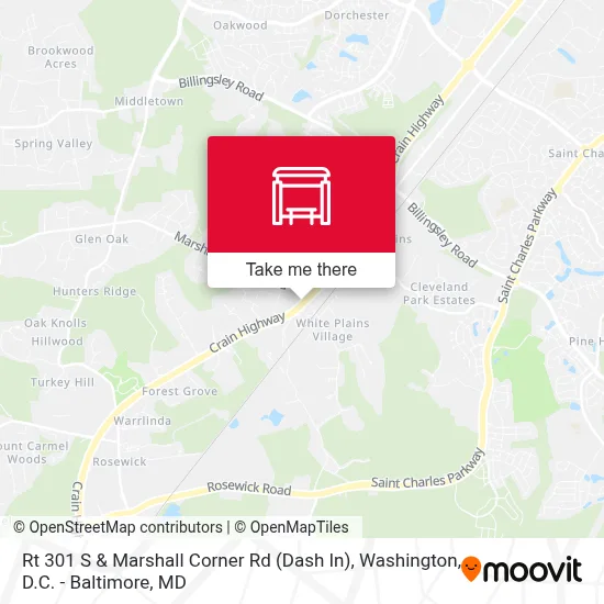 Rt 301 S & Marshall Corner Rd (Dash In) map