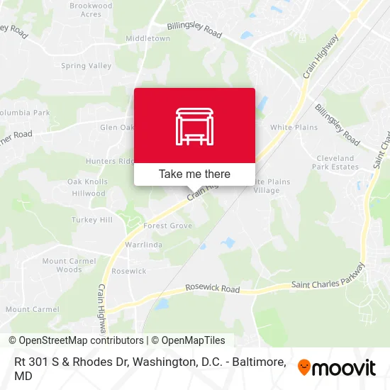 Rt 301 S & Rhodes Dr map