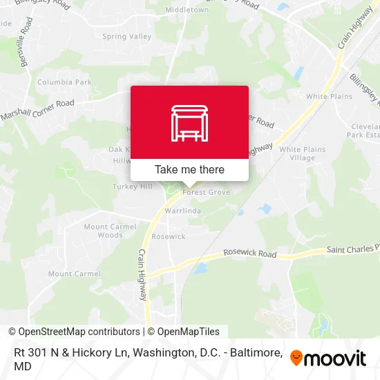 Rt 301 N & Hickory Ln map