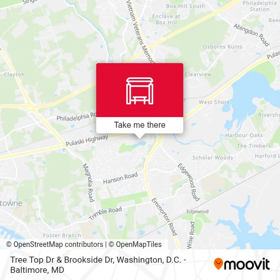 Tree Top Dr & Brookside Dr map