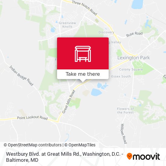 Westbury Blvd. at Great Mills Rd. map