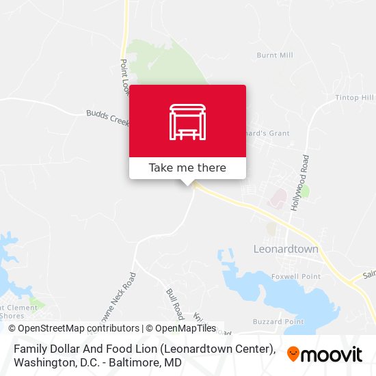 Family Dollar And Food Lion (Leonardtown Center) map