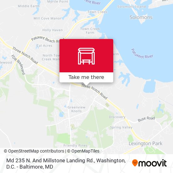 Md 235 N. And Millstone Landing Rd. map