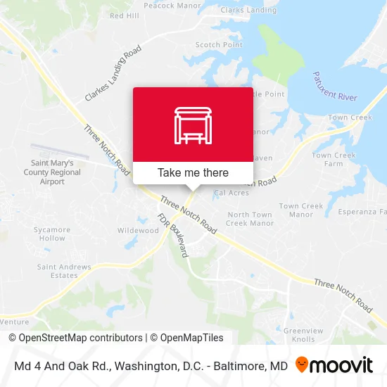 Md 4 And Oak Rd. map