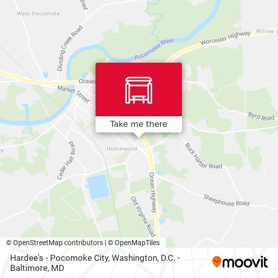 Mapa de Hardee's - Pocomoke City