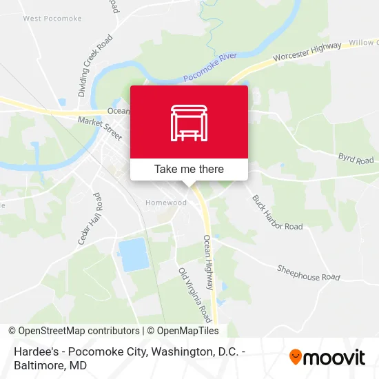 Hardee's - Pocomoke City map