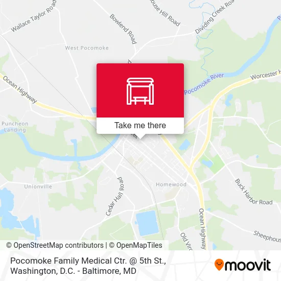 Pocomoke Family Medical Ctr. @ 5th St. map