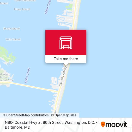 Mapa de N80- Coastal Hwy at 80th Street