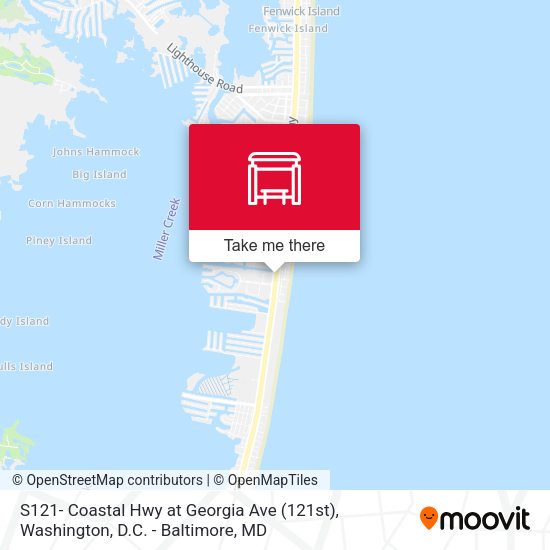 Mapa de S121- Coastal Hwy at Georgia Ave (121st)
