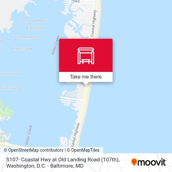 Mapa de S107- Coastal Hwy at Old Landing Road (107th)