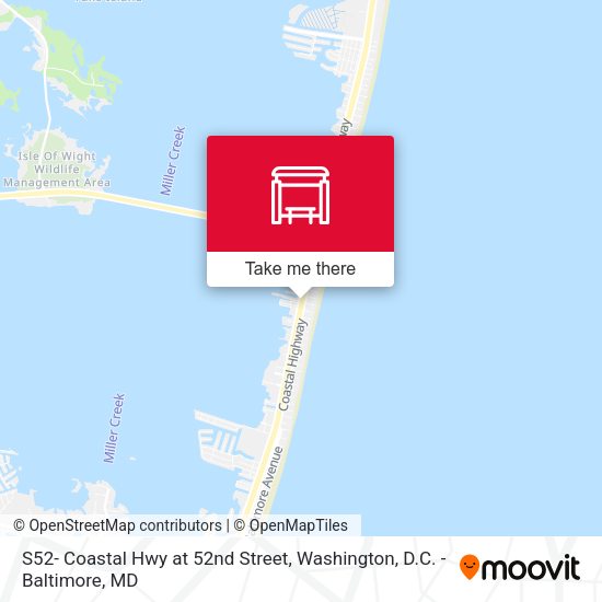 Mapa de S52- Coastal Hwy at 52nd Street