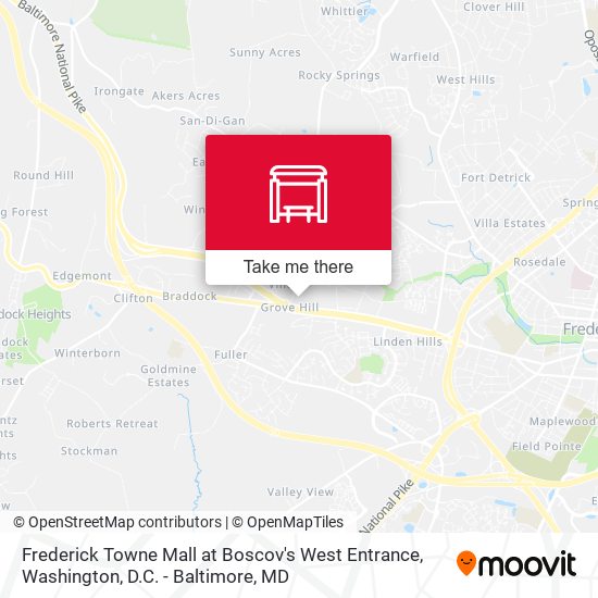 Mapa de Frederick Towne Mall at Boscov's West Entrance