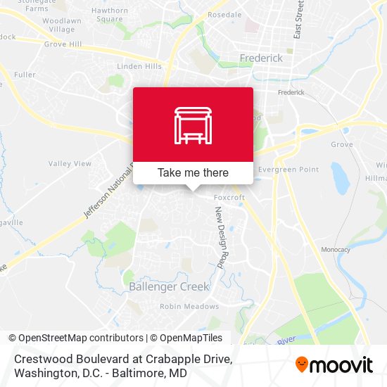 Crestwood Boulevard at Crabapple Drive map