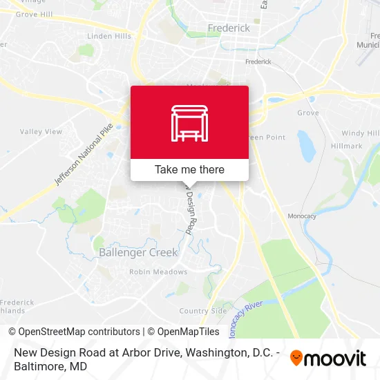 New Design Road at Arbor Drive map