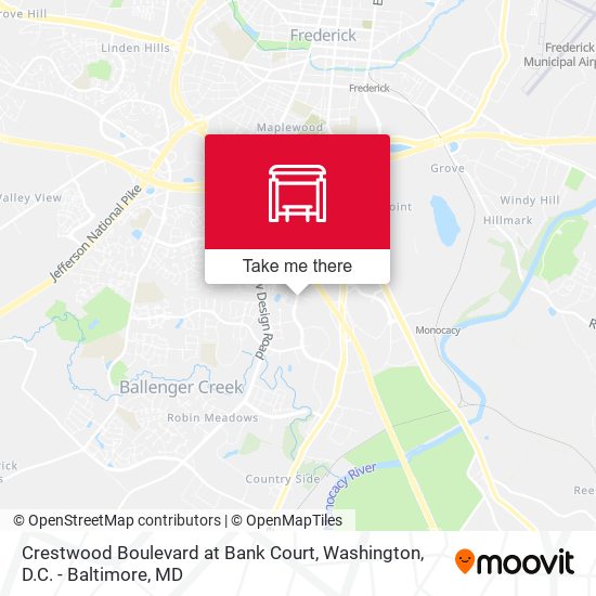 Crestwood Boulevard at Bank Court map