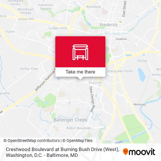 Mapa de Crestwood Boulevard at Burning Bush Drive (West)