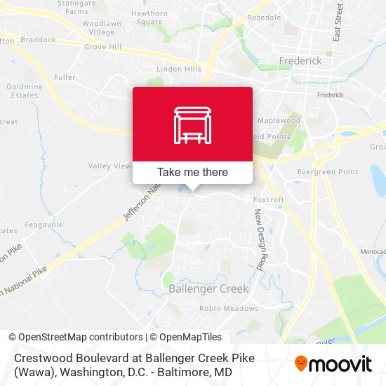 Crestwood Boulevard at Ballenger Creek Pike (Wawa) map