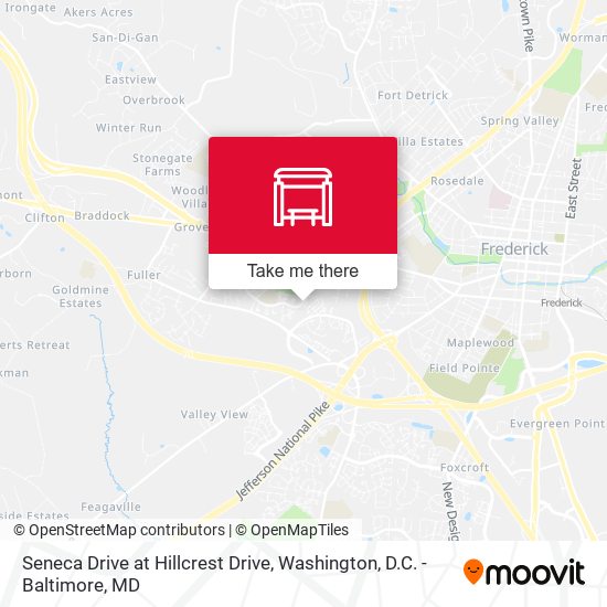 Seneca Drive at Hillcrest Drive map