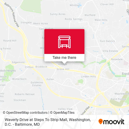 Waverly Drive at Steps To Strip Mall map
