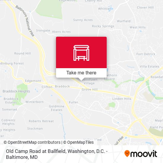 Old Camp Road at Ballfield map