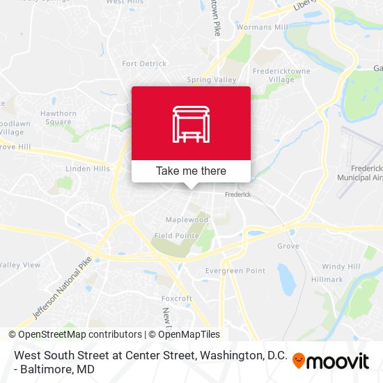 West South Street at Center Street map