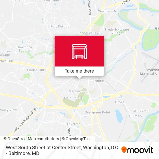 West South Street at Center Street map