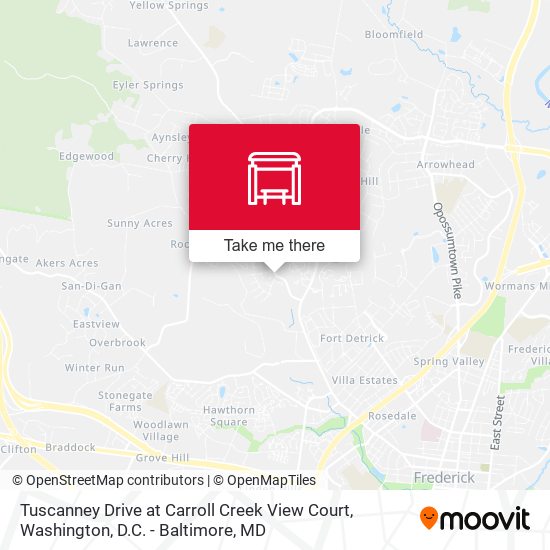 Tuscanney Drive at Carroll Creek View Court map