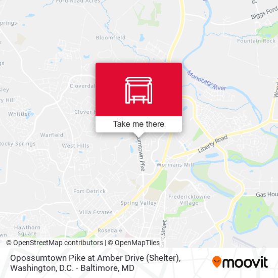 Mapa de Opossumtown Pike at Amber Drive (Shelter)