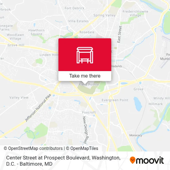 Center Street at Prospect Boulevard map