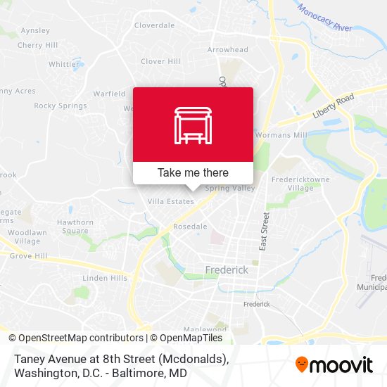 Taney Avenue at 8th Street (Mcdonalds) map