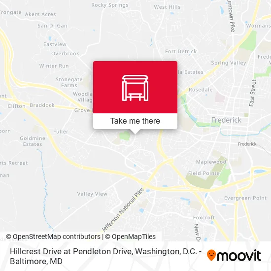 Hillcrest Drive at Pendleton Drive map