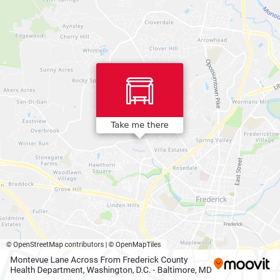 Montevue Lane Across From Frederick County Health Department map