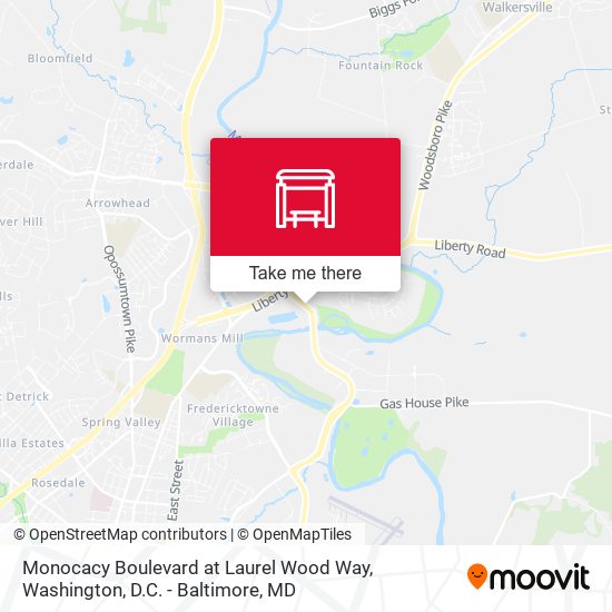 Monocacy Boulevard at Laurel Wood Way map