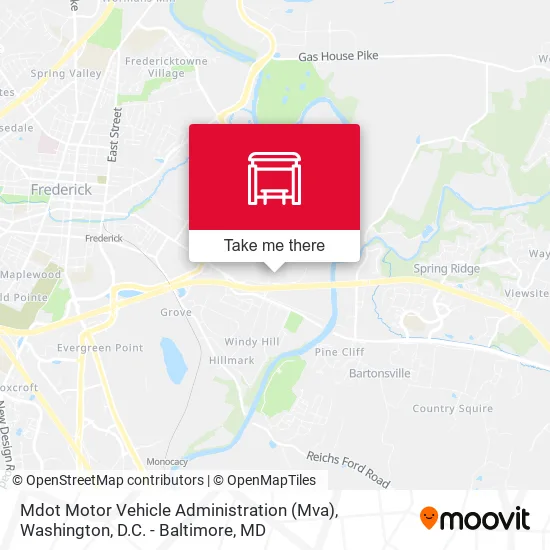 Mdot Motor Vehicle Administration (Mva) map