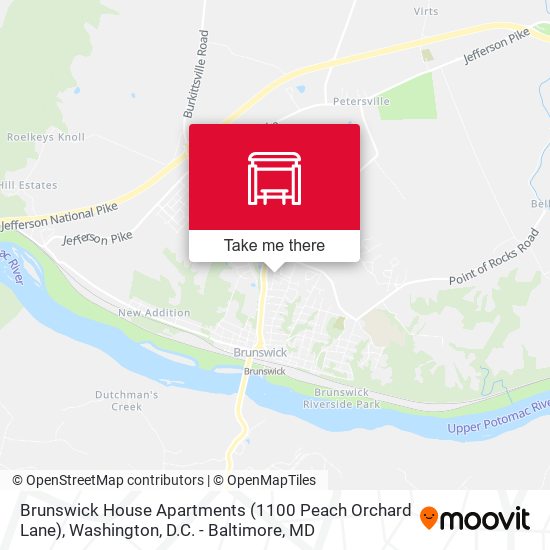 Mapa de Brunswick House Apartments (1100 Peach Orchard Lane)