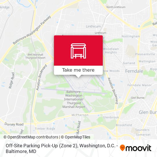 Off-Site Parking Pick-Up (Zone 2) map