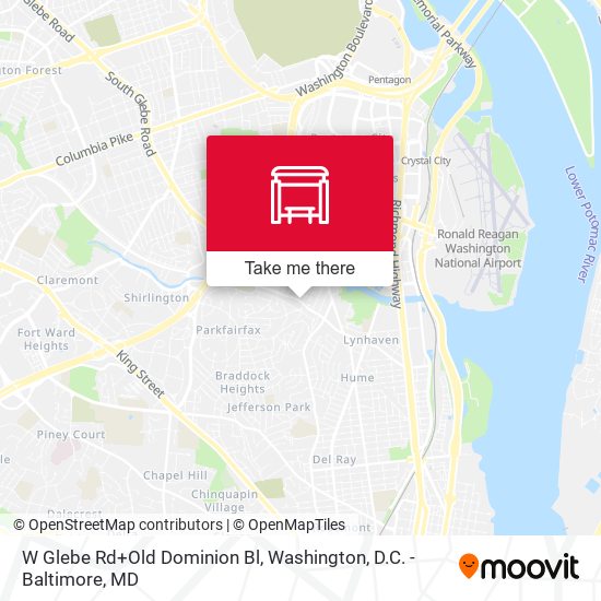 W Glebe Rd+Old Dominion Bl map