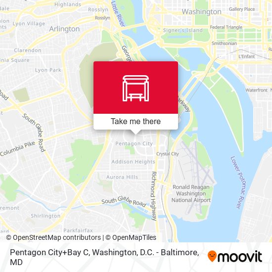 Mapa de Pentagon City+Bus Bay C