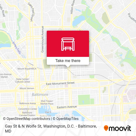 Gay St & N Wolfe St map
