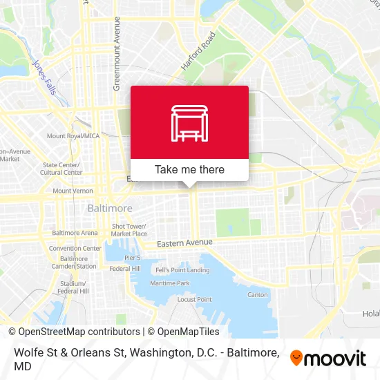 Wolfe St & Orleans St map