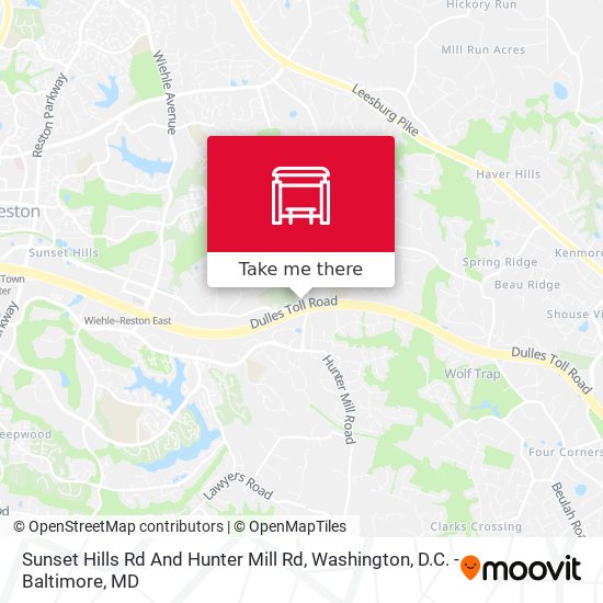 Sunset Hills Rd And Hunter Mill Rd map