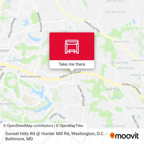 Sunset Hills Rd @ Hunter Mill Rd map