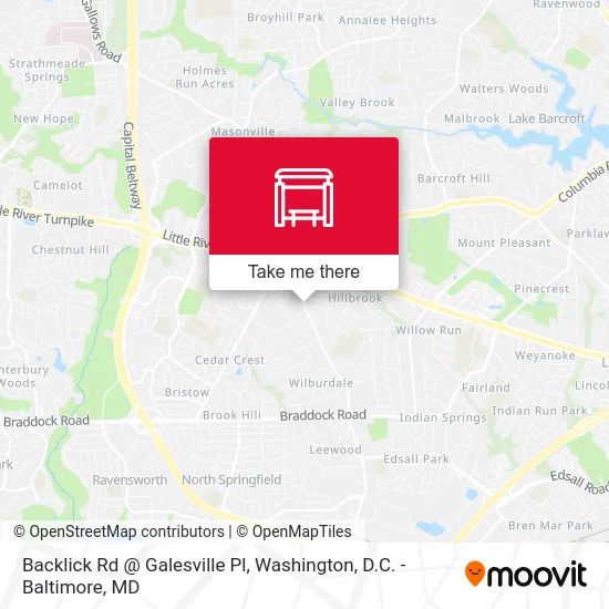 Backlick Rd @ Galesville Pl map