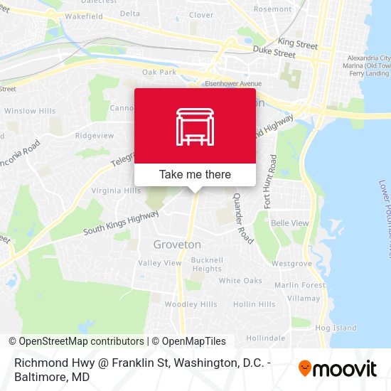 Richmond Hwy @ Franklin St map